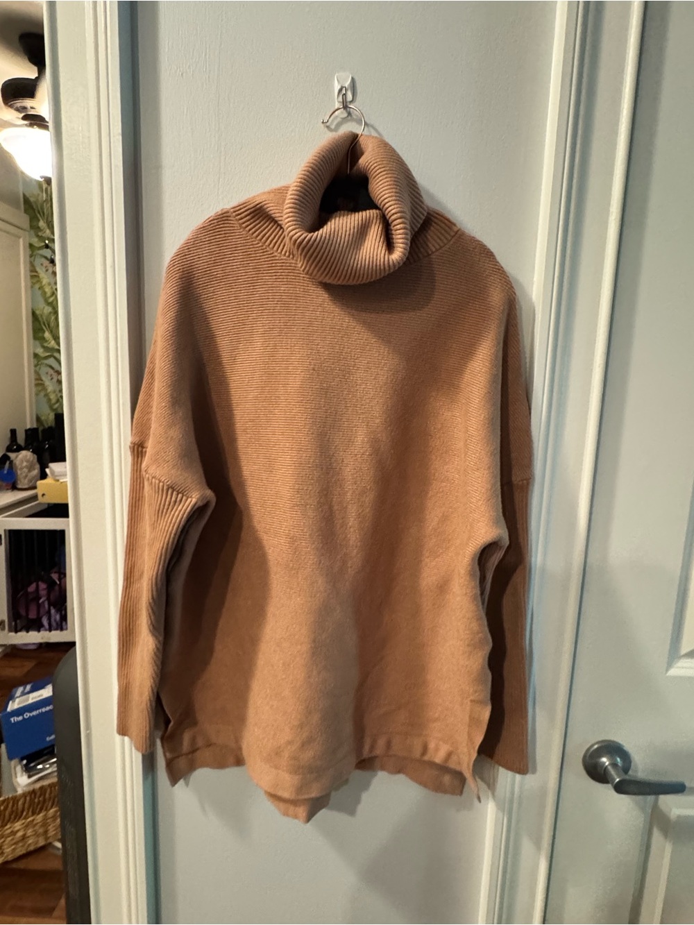 Cozy Oversized Turtleneck Sweater in Camel